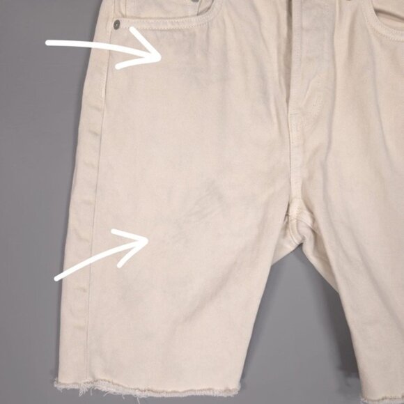 STOCKHOLM ATELIER & Other Stories Denim Shorts Raw Hem Button Fly Cotton Size 27 - Picture 10 of 12